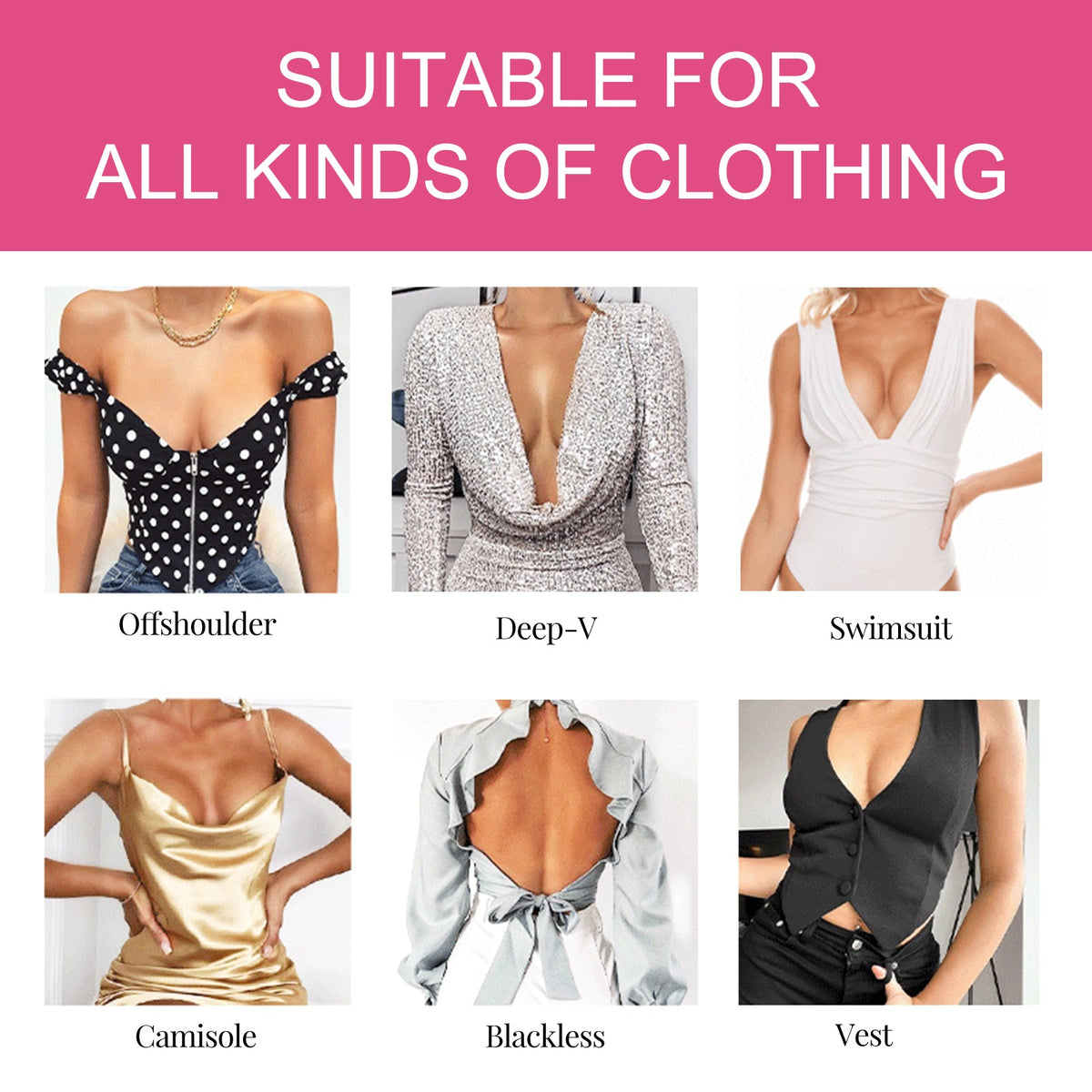 Boob Tape for Backless & Low-Cut Outfits, Waterproof Lift