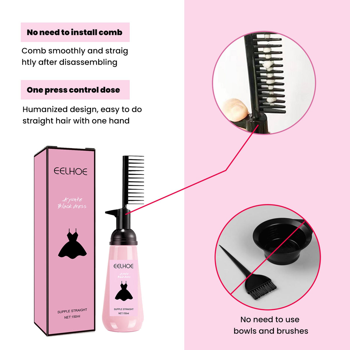 Hair Straightening Cream for Smooth, Sleek, Frizz-Free Hair