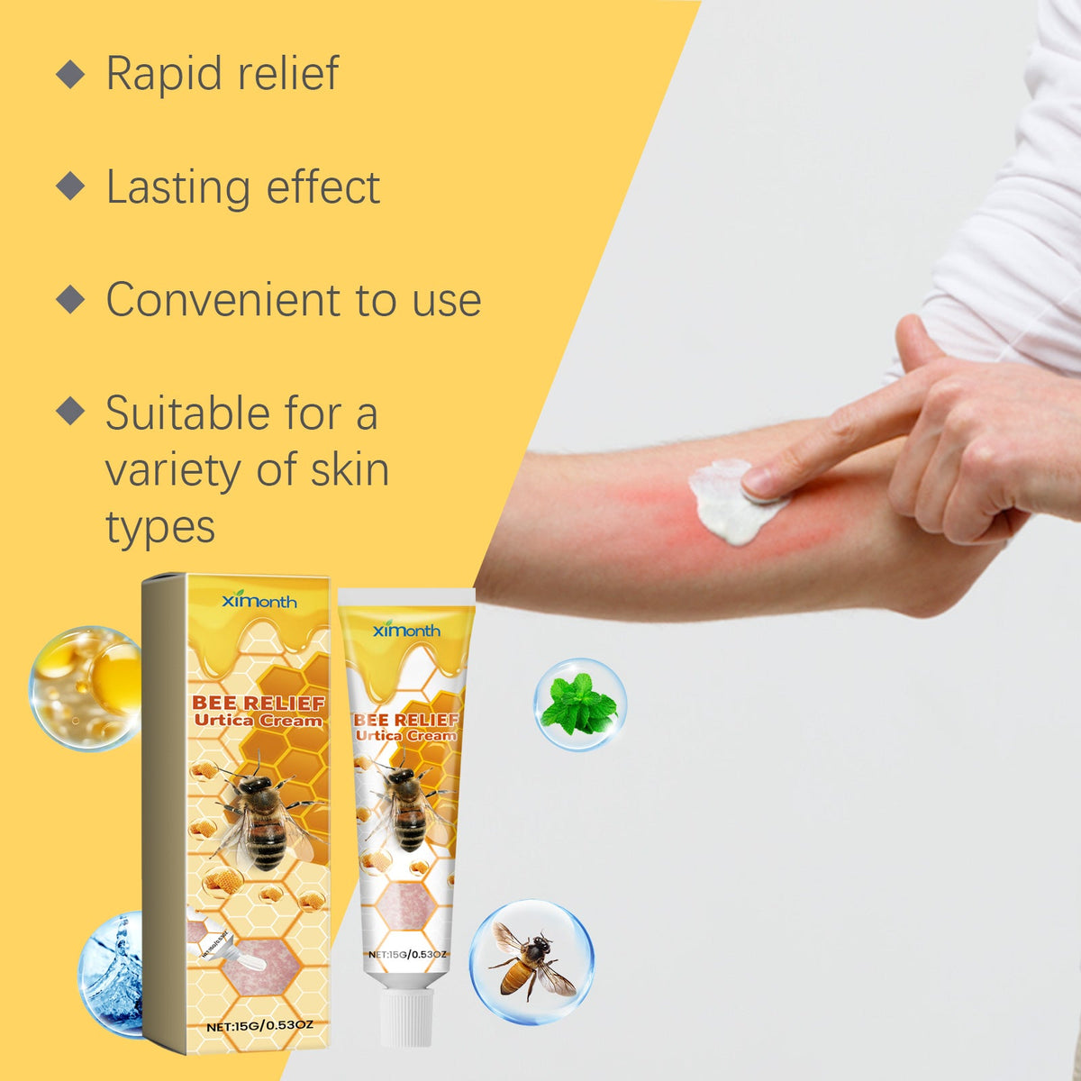 Bee Venom Anti-Itch Cream, Relieves Redness And Itching Of H