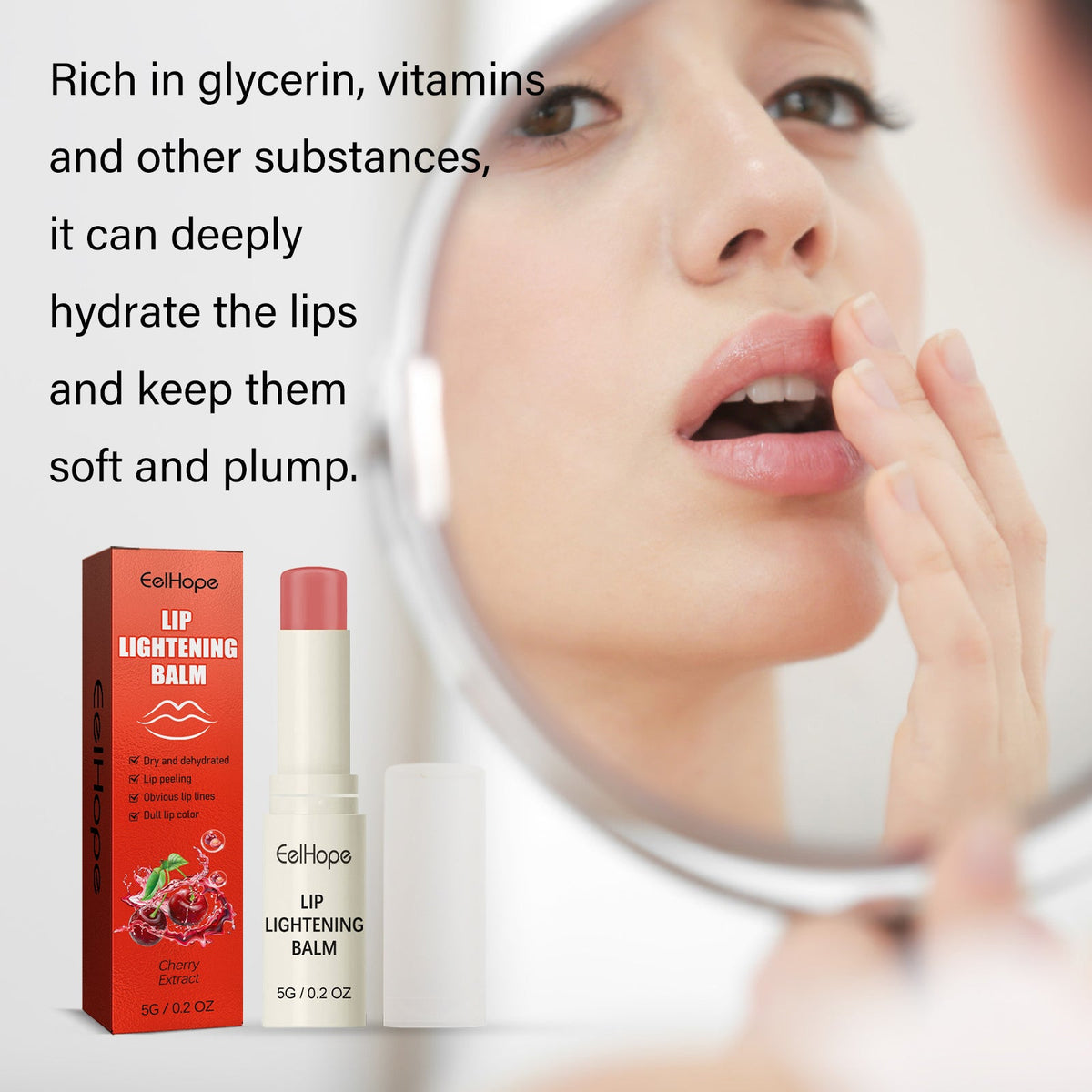 Cherry Lip Balm - Moisturize, Lighten, and Smooth Dark Lips