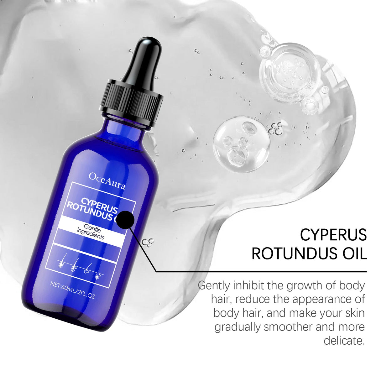 OceAura Body Oil for Smoother Skin, Less Visible Hair