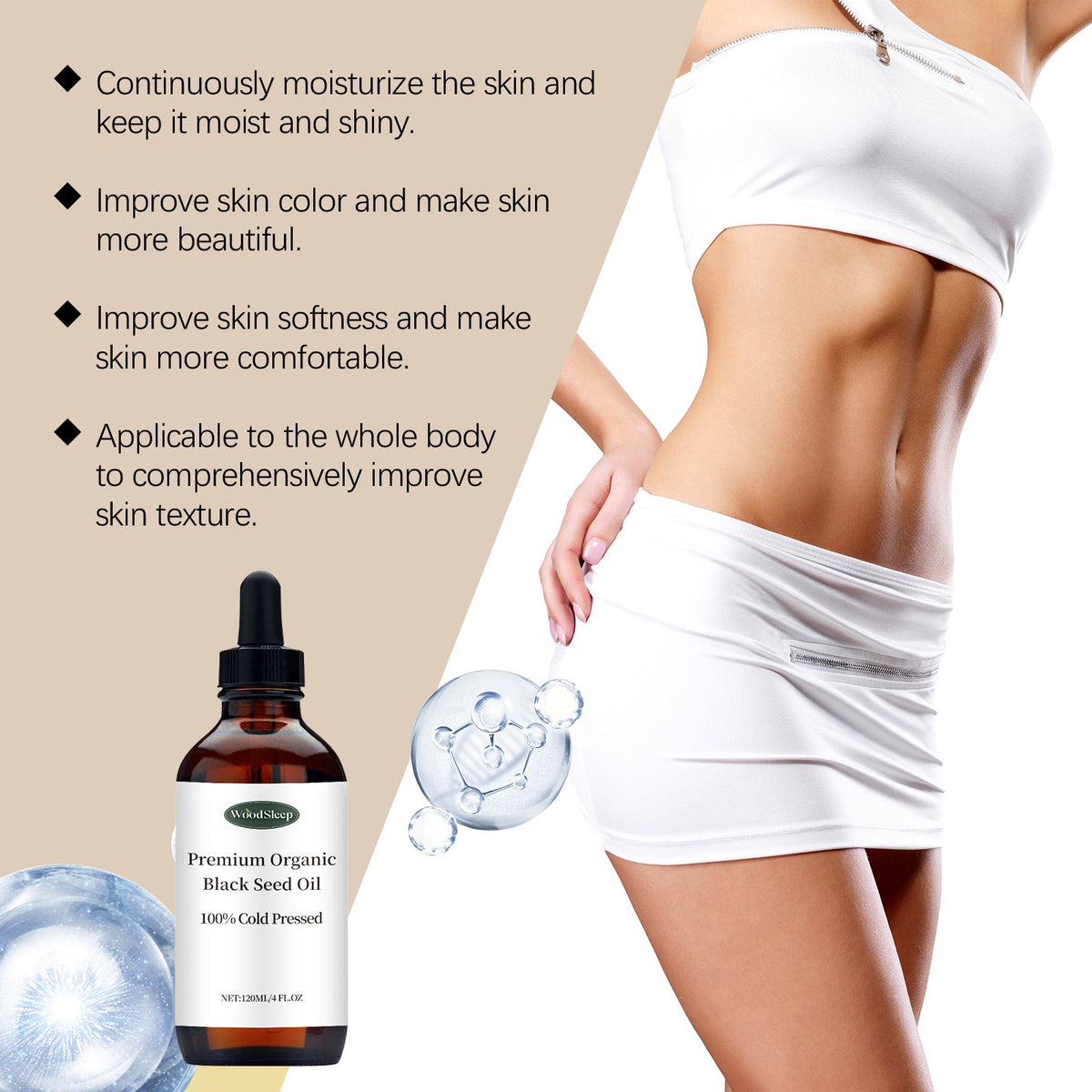 WoodSleep Body Oil for Dry Skin Firming & Glow