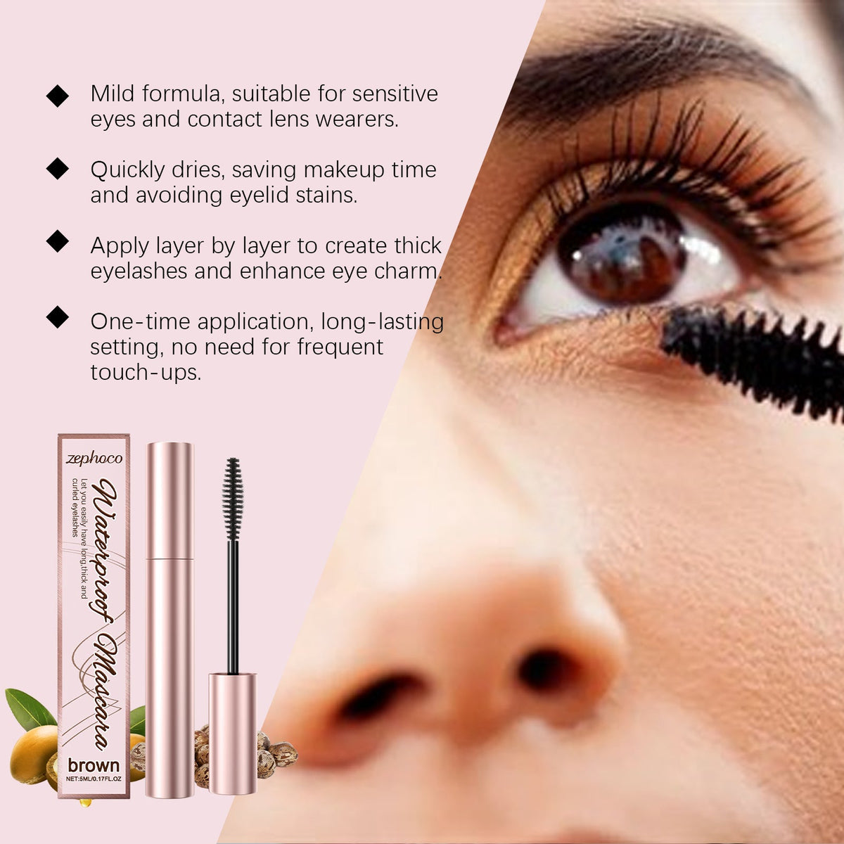 Brown Curl Mascara for Waterproof Natural Lash Definition