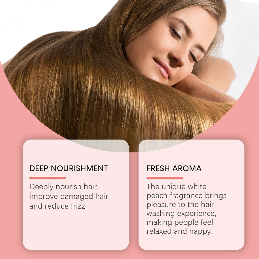 White Peach Fragrance Shampoo for Smooth, Frizz-Free Hair