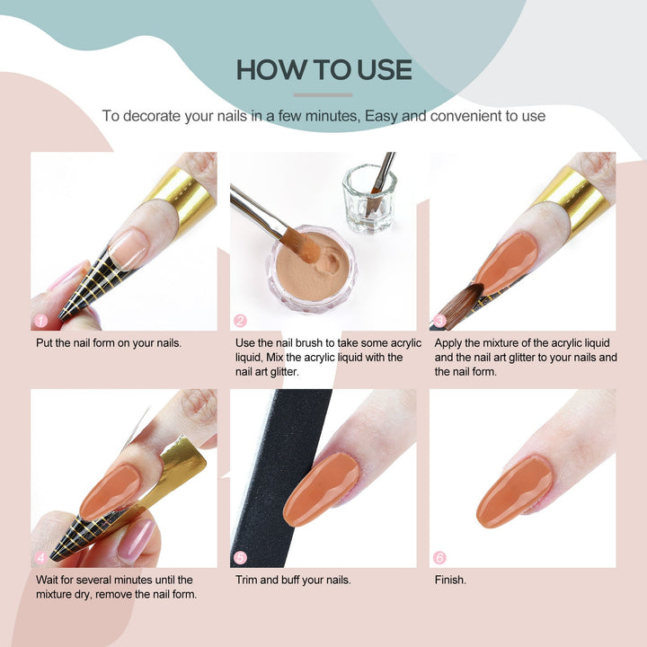 6-Piece Acrylic Nail Powder Kit — Salon Extensions