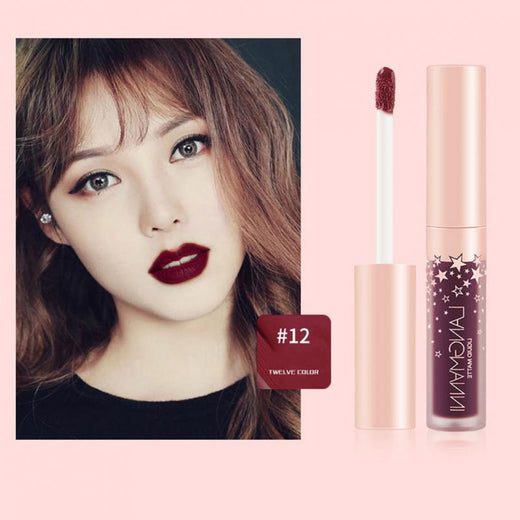 12-Color Liquid Matte Lipstick Set, Waterproof Non-Stick Cup
