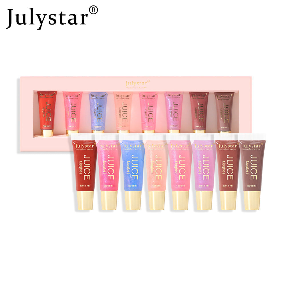 8-Shade Lip Gloss Set for Glossy, Layered Makeup Looks