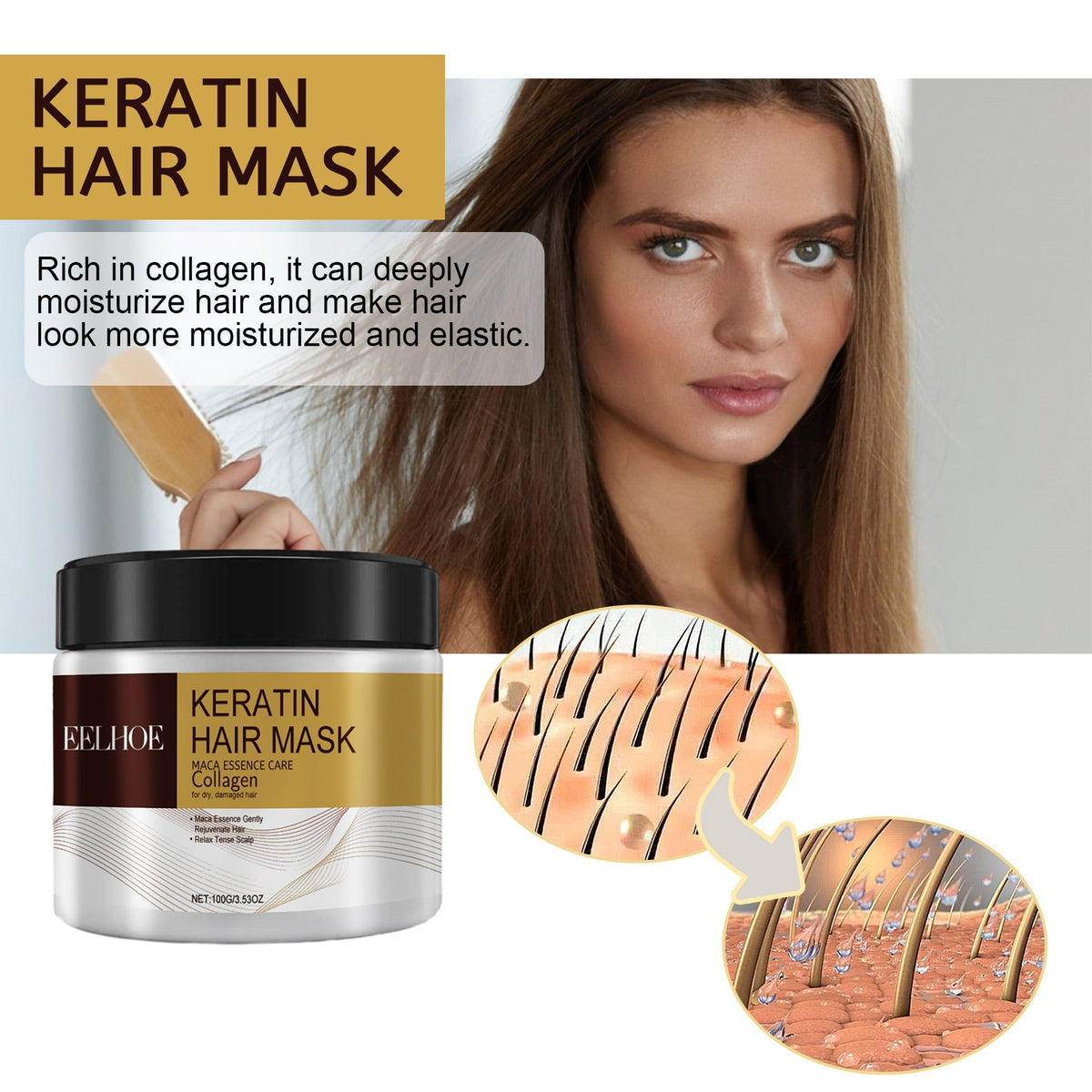 Hair Repair Mask for Deep Moisture & Smoother Hair