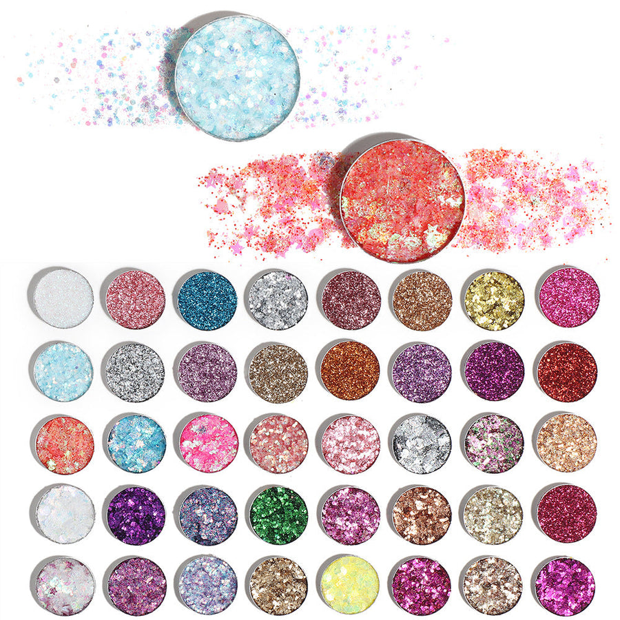 Glitter Eyeshadow Palette, 40 Color Festival Shades