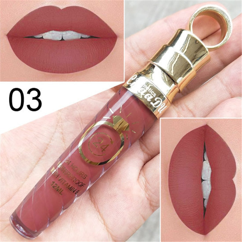 Waterproof Matte Lip Gloss - 20 Long-Lasting Shades