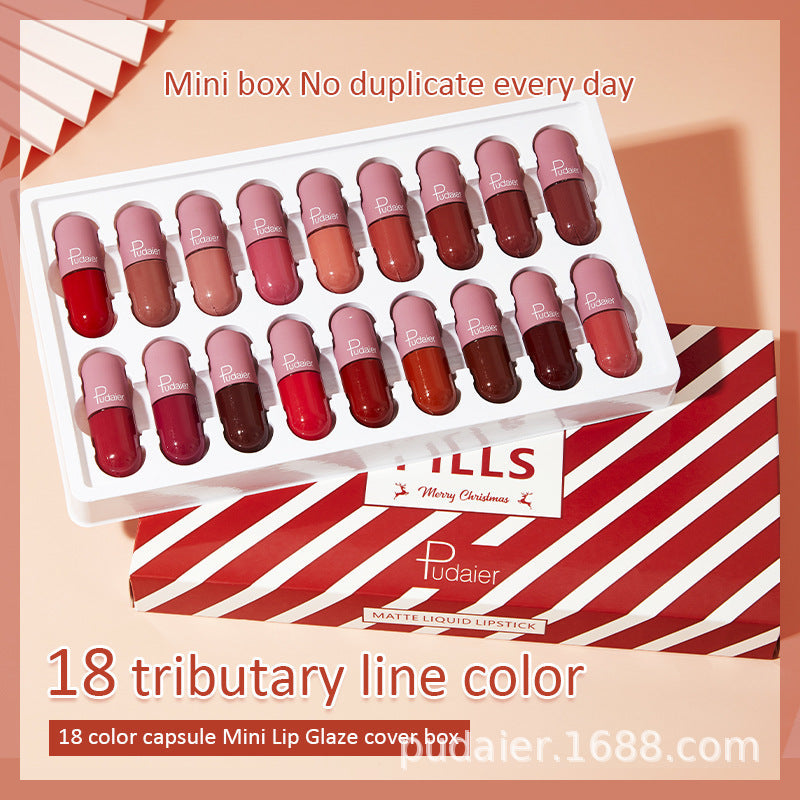 Mini Capsule Lip Glaze Set: 18 Matte Velvet Shades