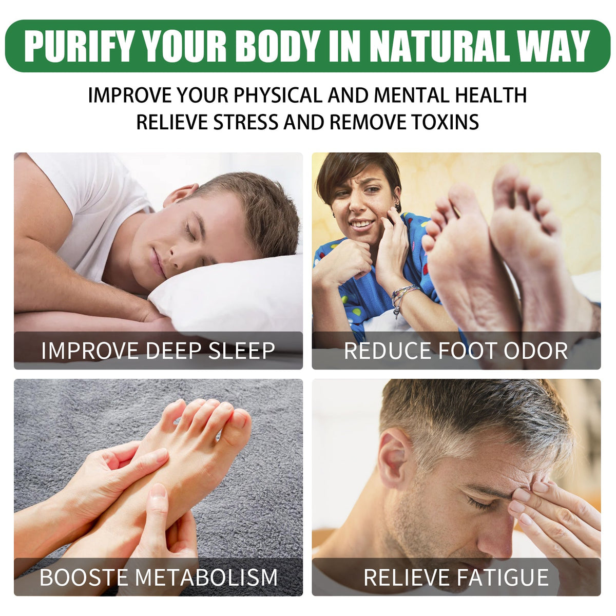 Natural Herbal Foot Patch Dehumidifying Foot Massage, Reliev