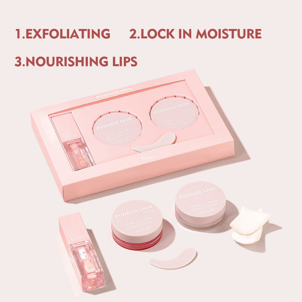 Lip Care Set for Smoother, Hydrated, Glossy-Looking Lips