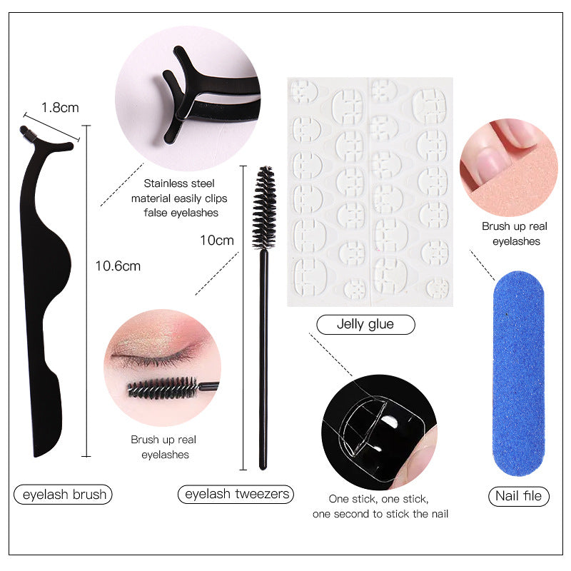 Halloween False Eyelashes & Nail Art Set | Dramatic Look
