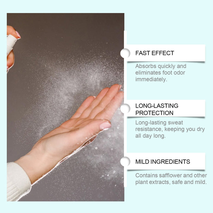 Foot Antiperspirant Spray - Fast Odor Elimination Formula
