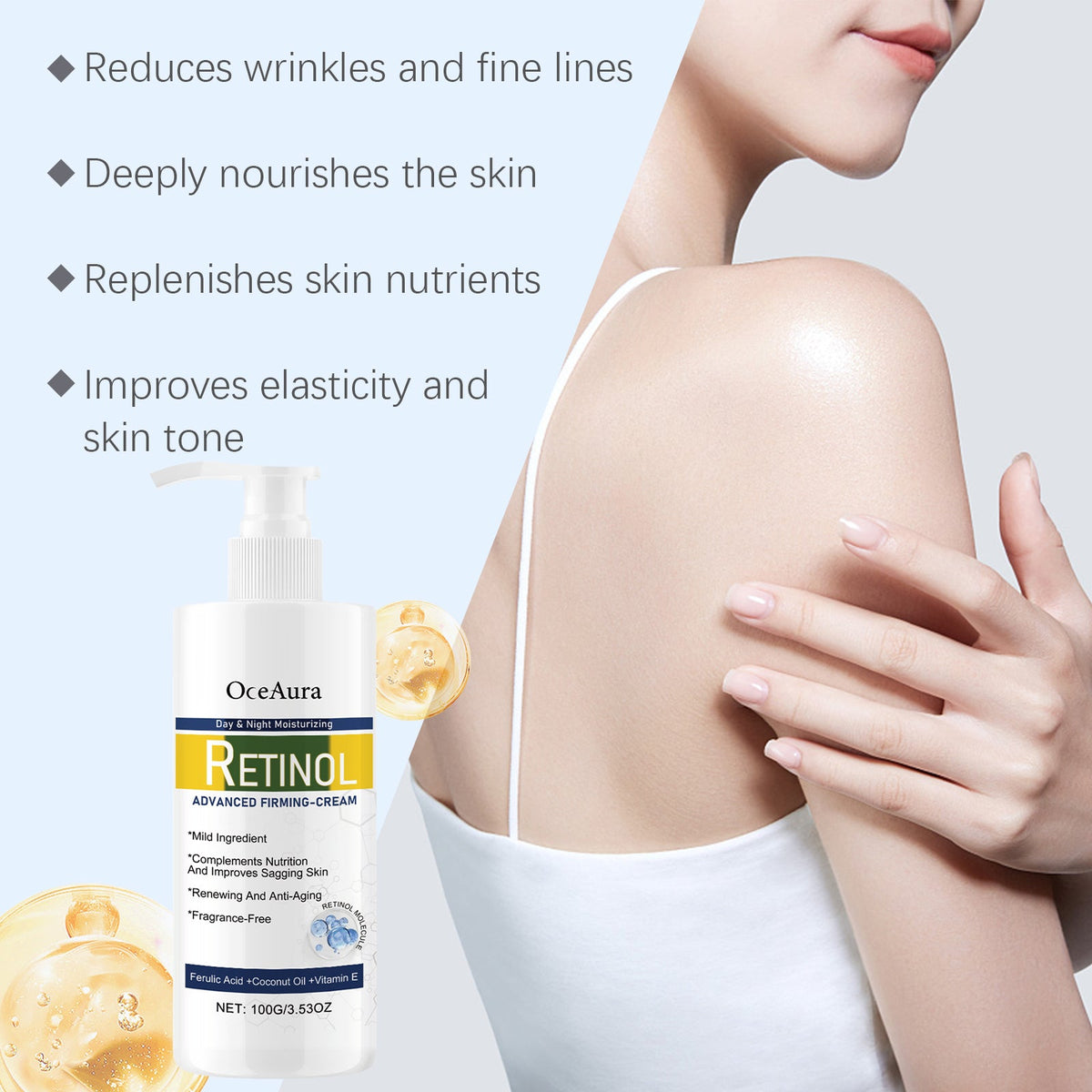 OceAura Retinol Firming Cream for Fine Lines & Sagging