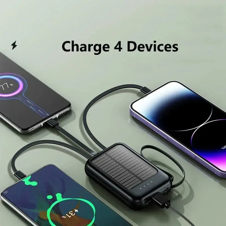 Solar Power Bank 20000mAh — Charge 4 Devices Off-Grid