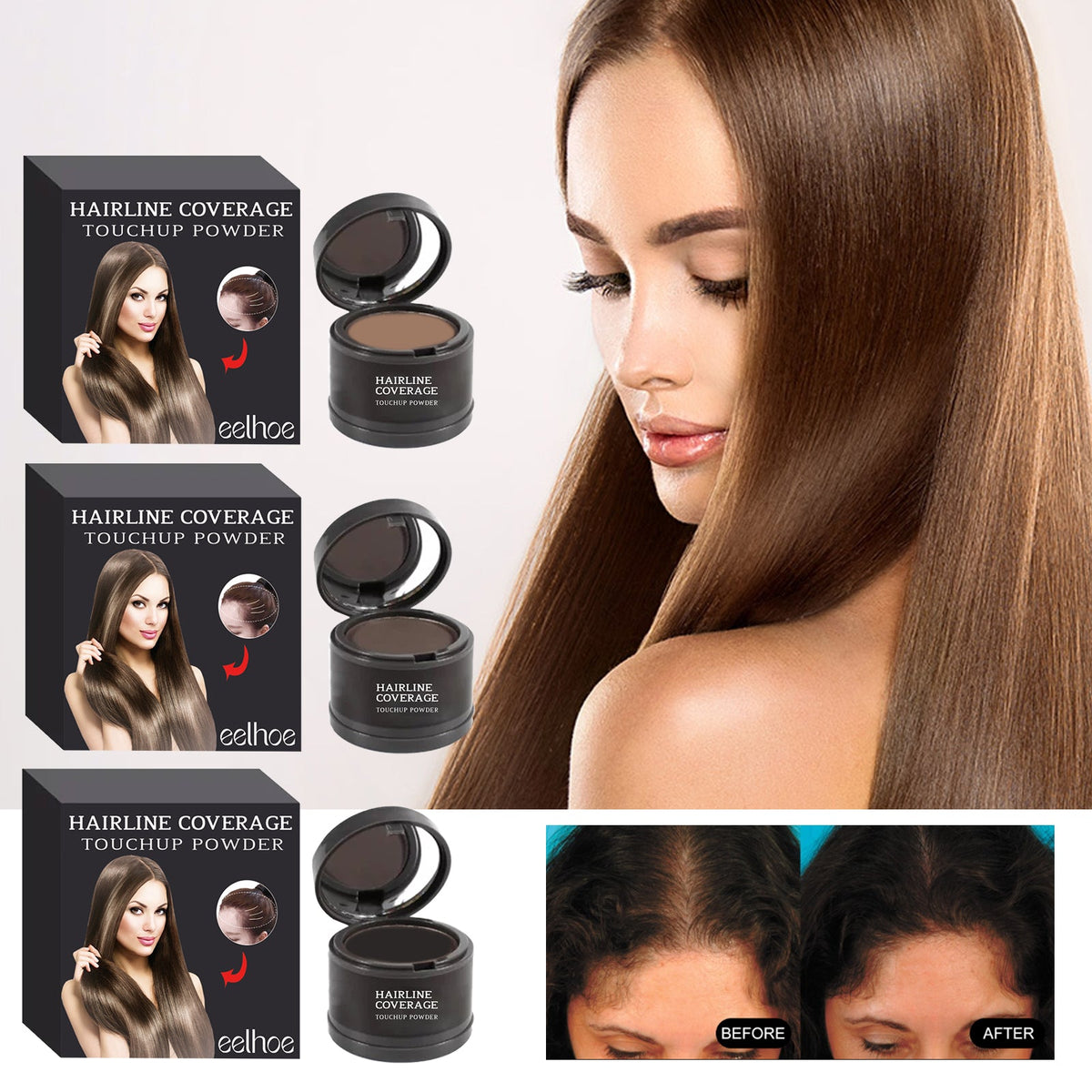 Hairline Concealer Powder for Fuller-Looking Hair