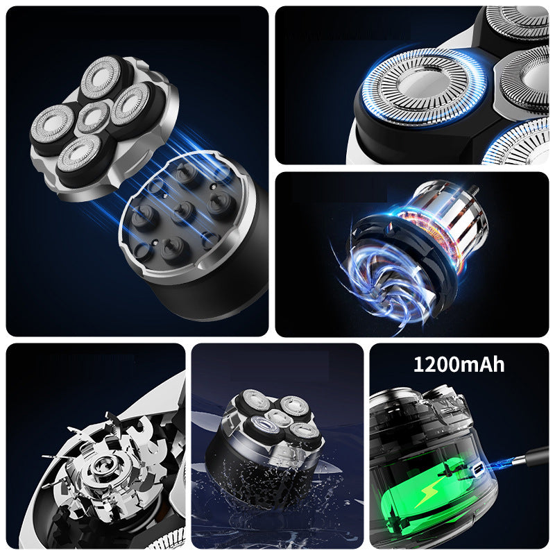 5-Point Rechargeable Shaver — All-Body Grooming, Waterproof