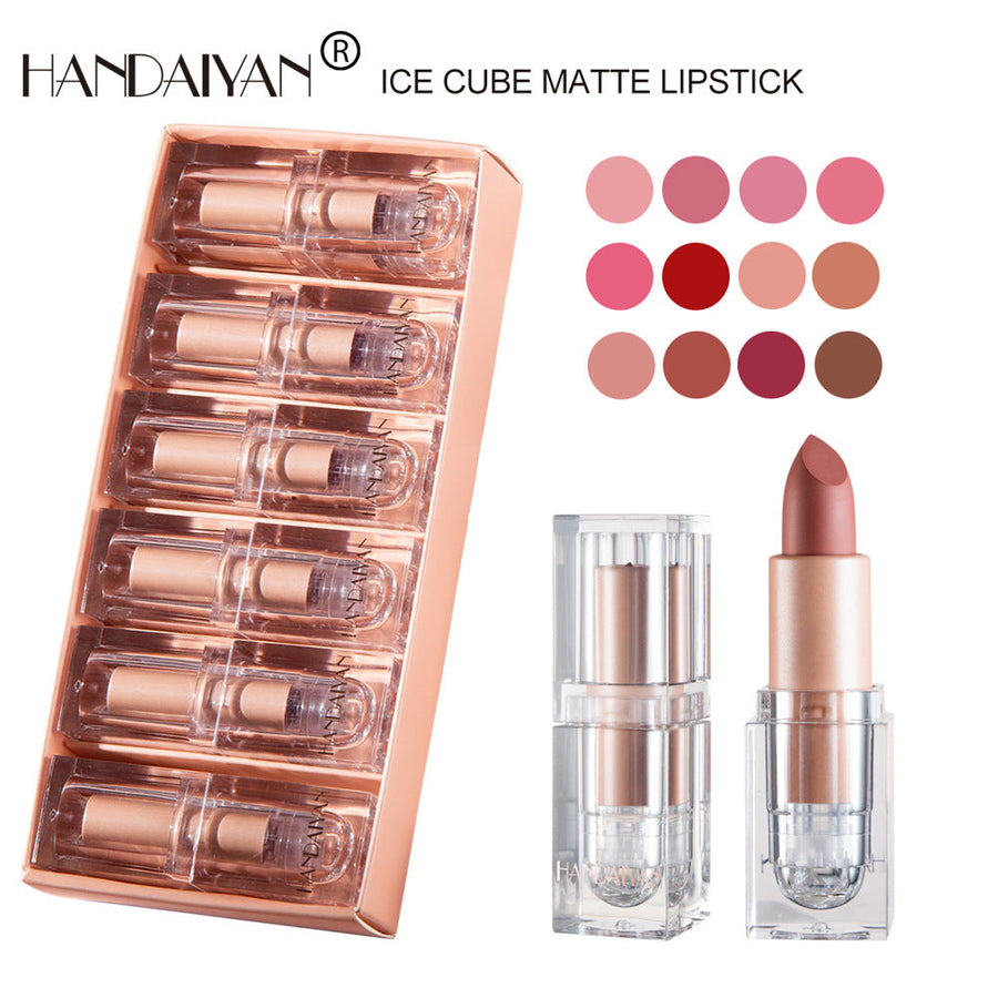 Crystal Tube Matte Lipstick Set, 6 Versatile Shades