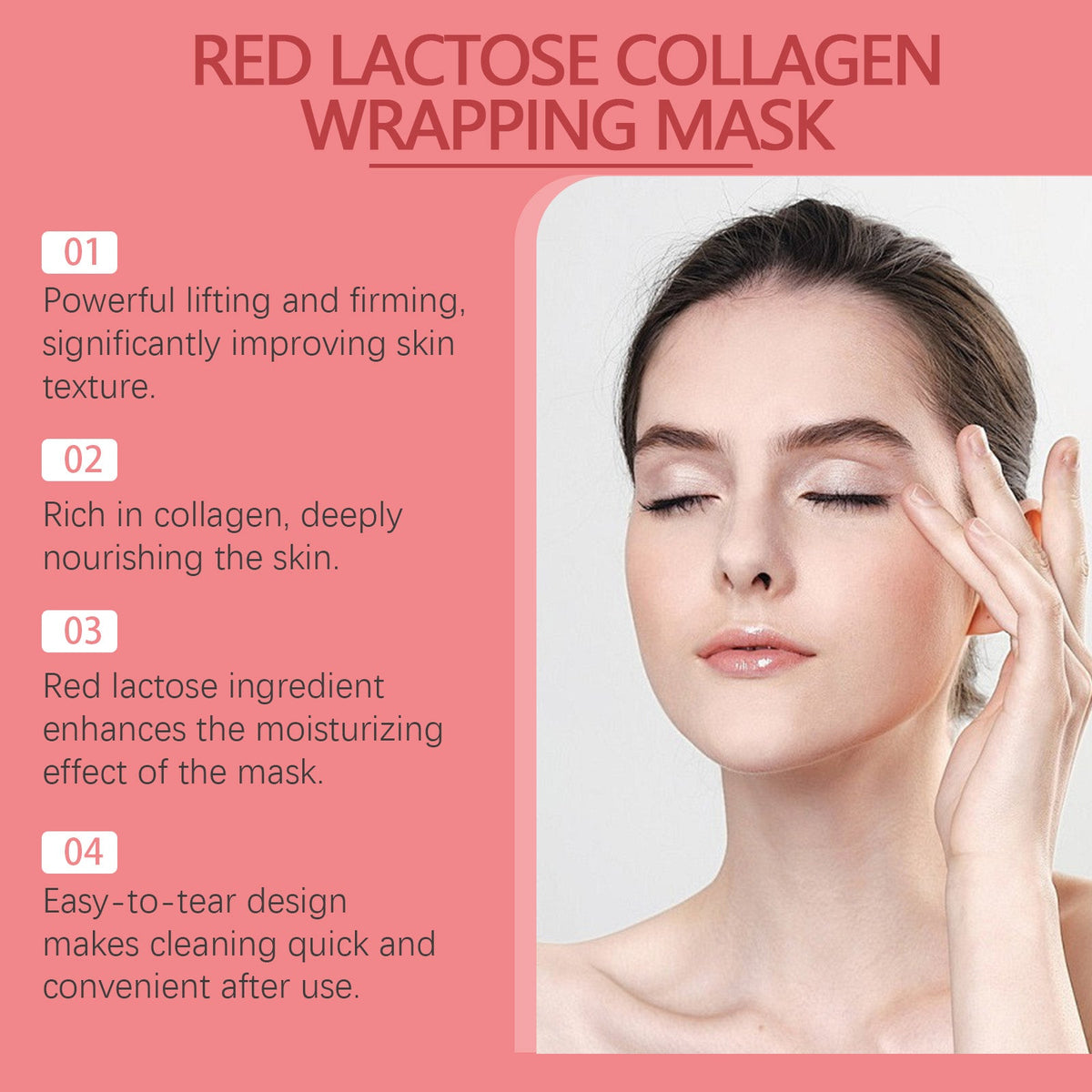 Red Lactose Collagen Mask — Instant Lifting, Firming