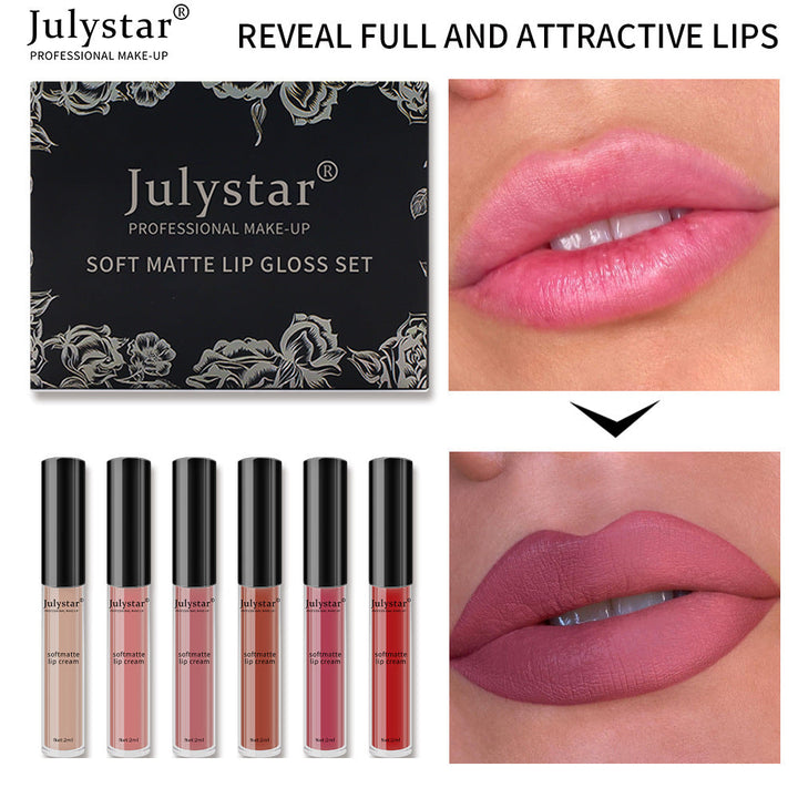 Soft Matte Lip Glaze Set: Six Versatile Lip Shades