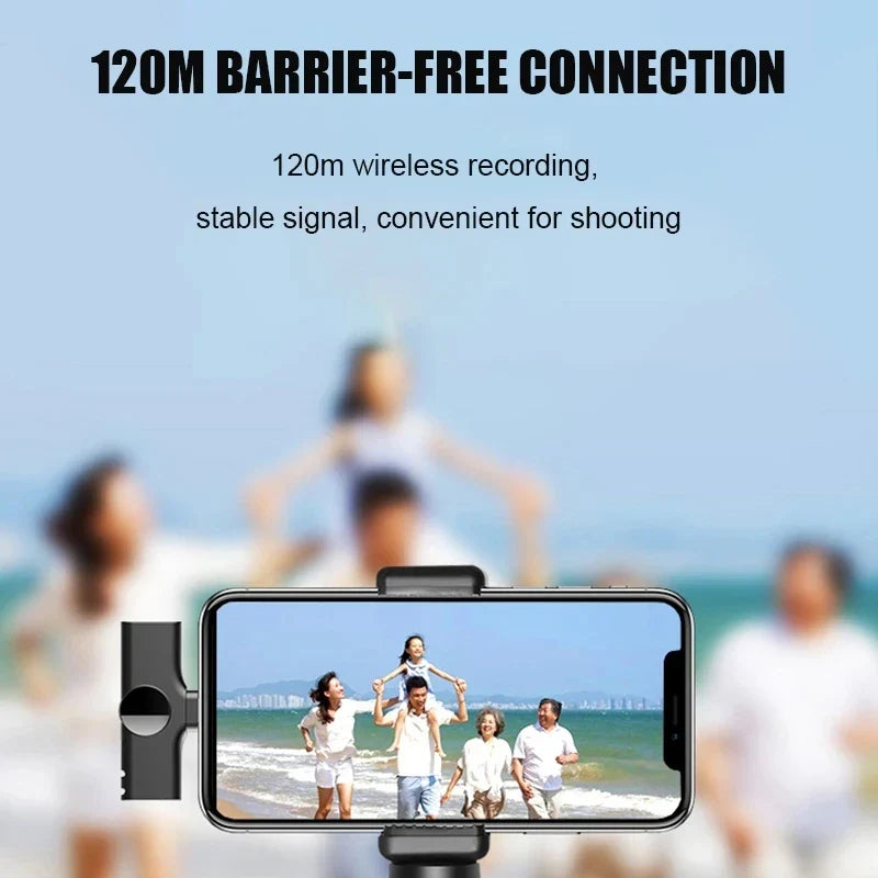 Wireless Lavalier Mic for Phone — 120m Range, Dual