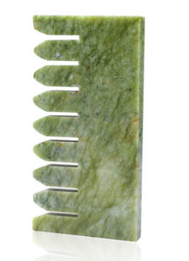 Natural Jade Massager Comb & Rose Quartz Gua Sha Set