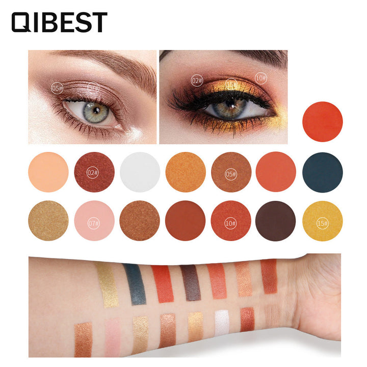 15-Color Eyeshadow Palette for Warm Sunset Eye Looks
