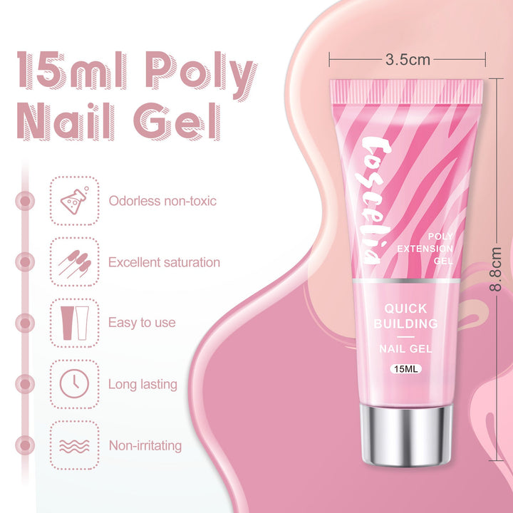 Poly Nail Extension Gel — Crystal-Infused, Quick-Building