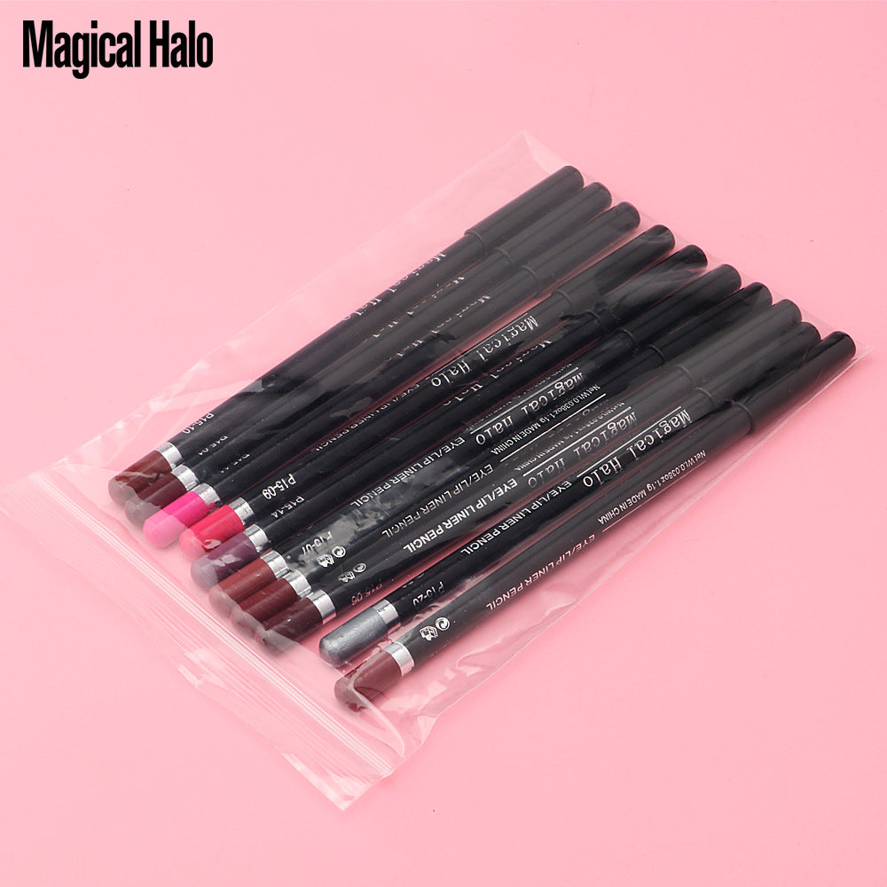 Waterproof Lip Liner & Eyeliner 10-Color Pencil Set