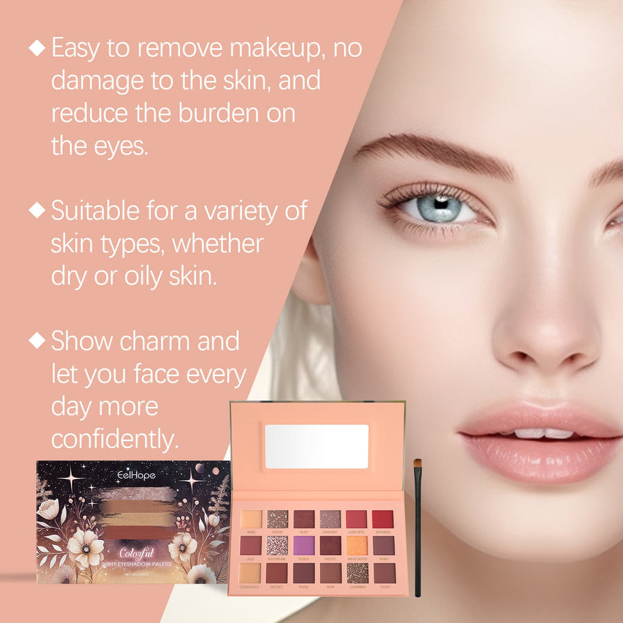 18-Color Eyeshadow Palette for Matte & Glitter Looks