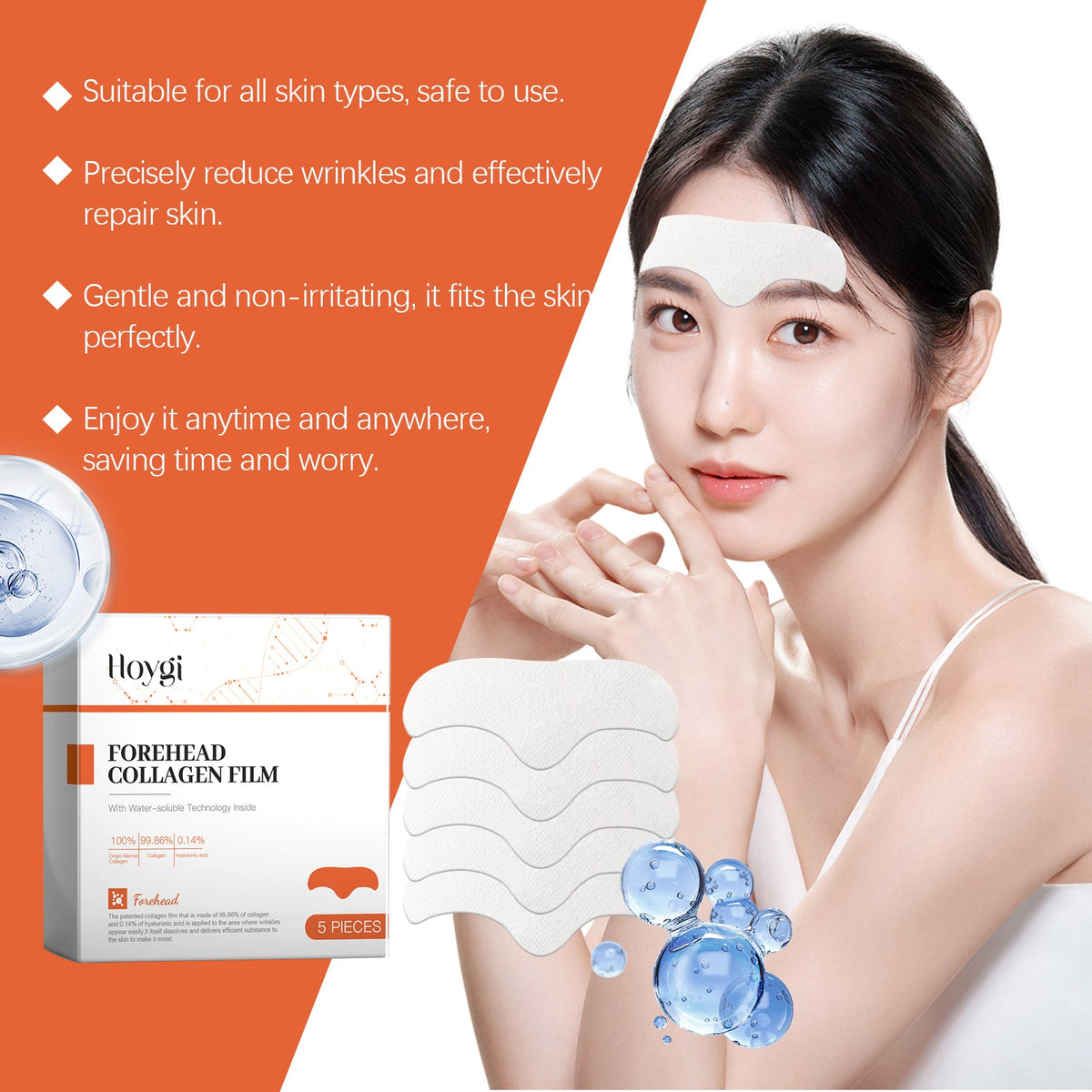 Hydrolyzed Collagen Forehead Patch for Smoother Fine Lines