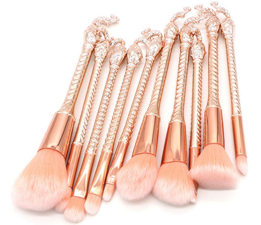 Mermaid Makeup Brush Set — Fantasy-Sculpted Brushes