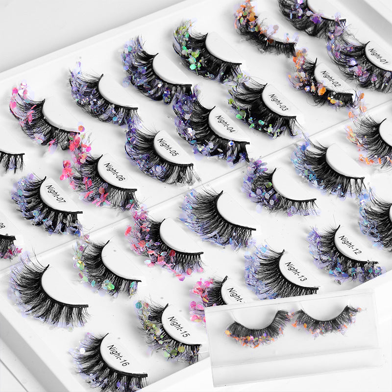 False Eyelashes: 8D Fluffy Colorful Festival Lashes