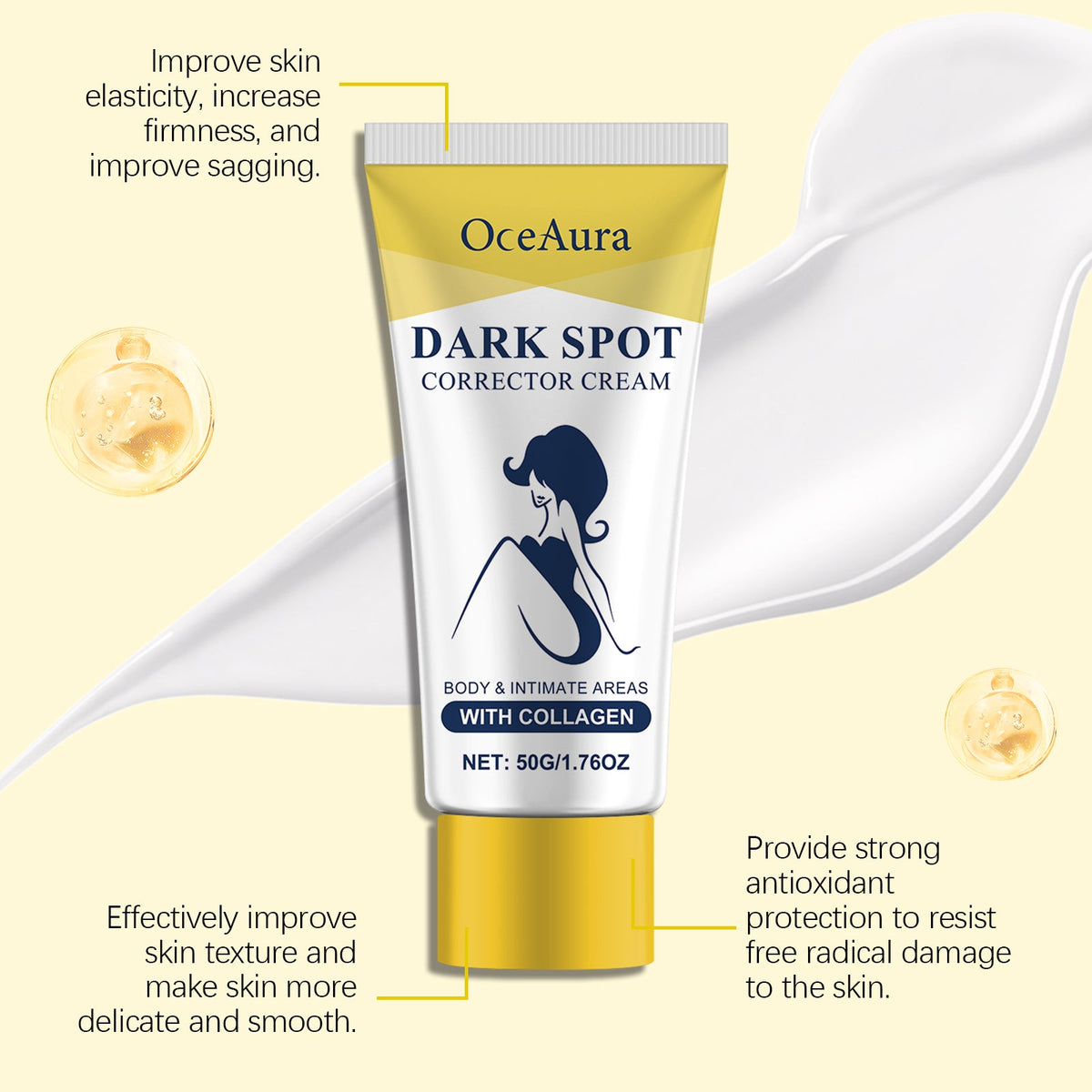 OceAura Body Cream for Dark Spots & Uneven Tone