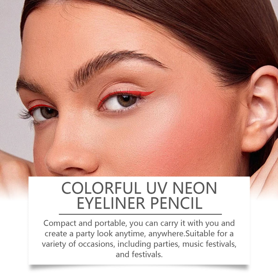 Neon Liquid Eyeliner Orange-Red For UV Party Makeup