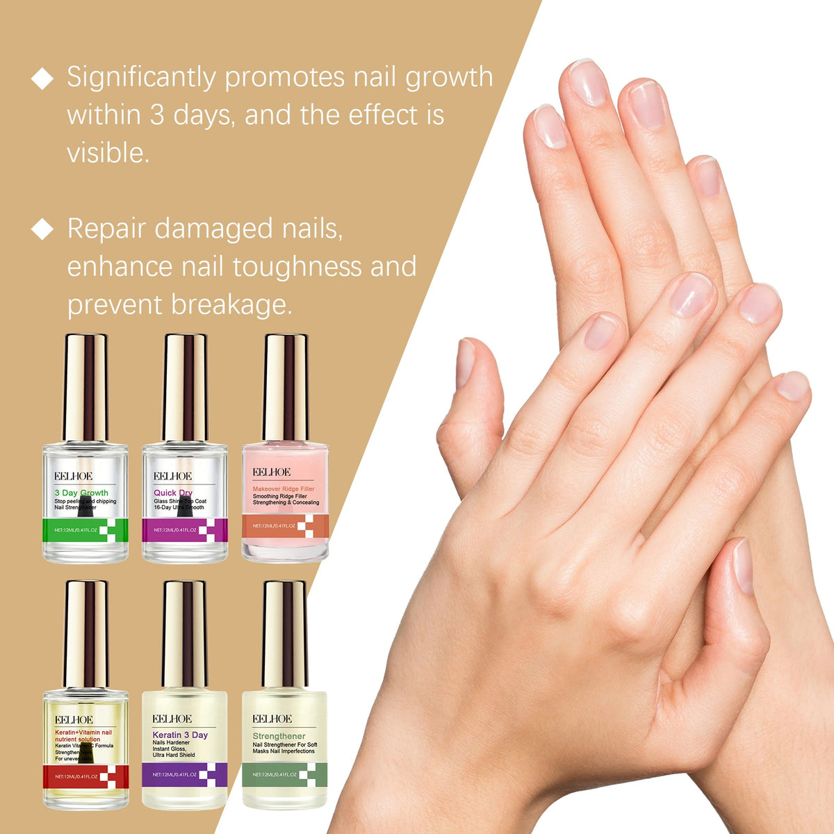 EELHOE Nail Repair Oil Set for Weak Peeling Nails