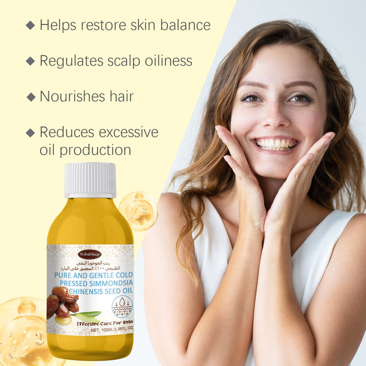 Jojoba Oil Cold-Pressed for Face, Hair and Scalp Balance