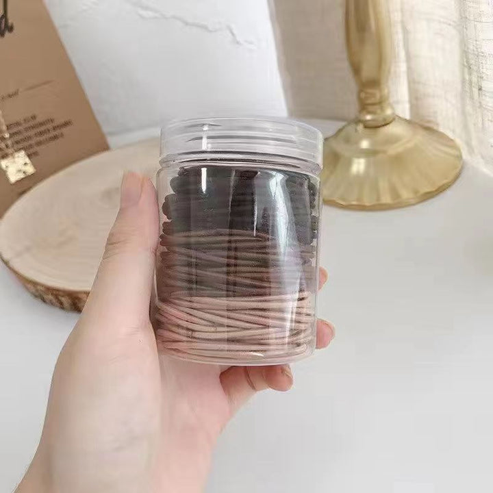 100 Hair Ties in a Reusable Jar for Everyday Styles