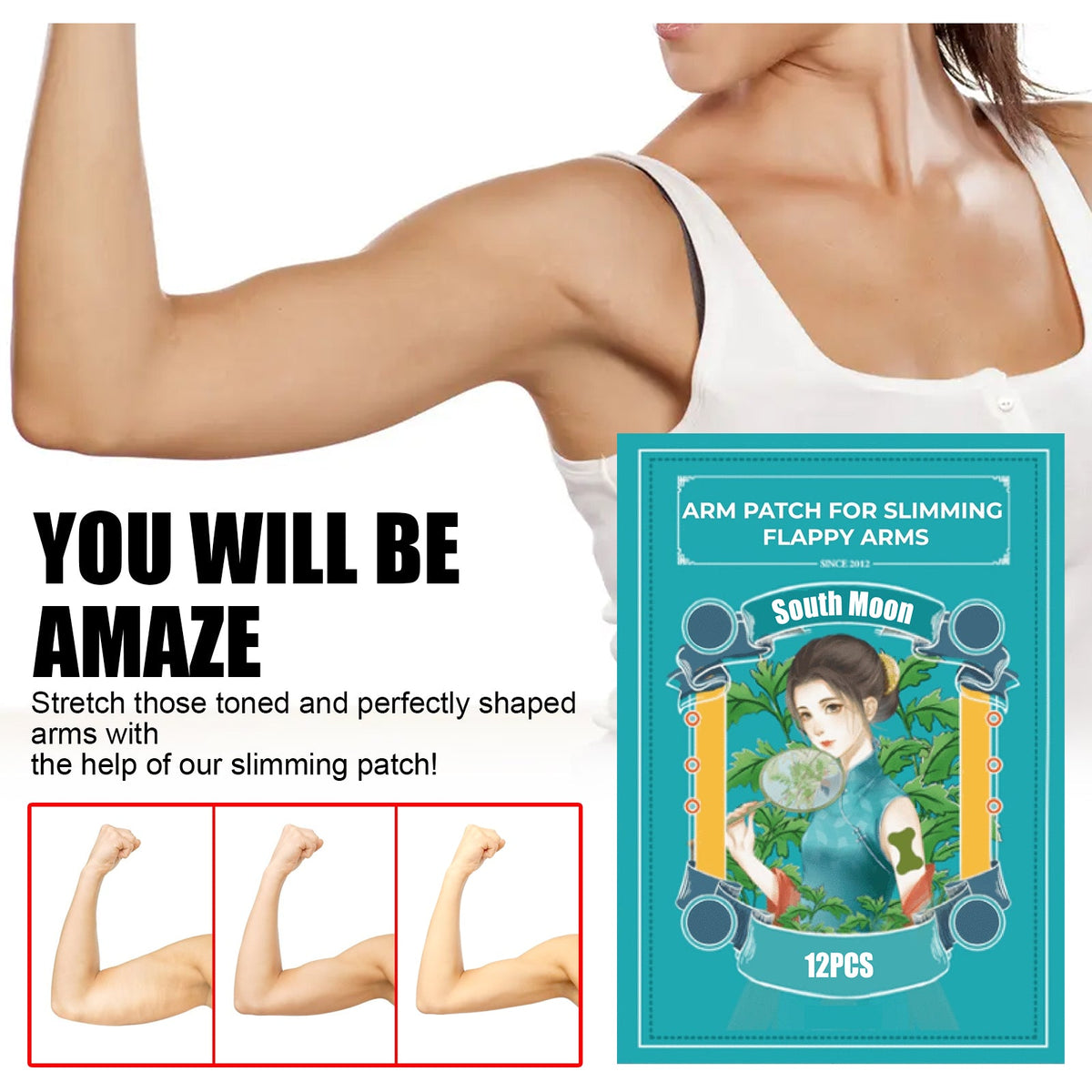 Mugwort Arm Patch Set for Toned, Sculpted-Looking Arms