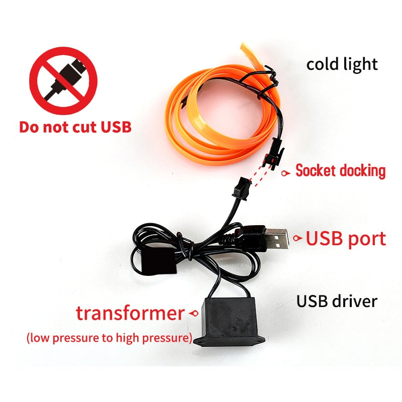 Car Interior LED Neon Strip — Customizable Glow for Dash