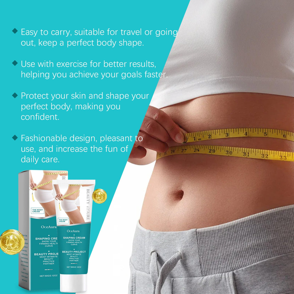 OceAura Firming Cream for Toned, Sculpted Body Curves