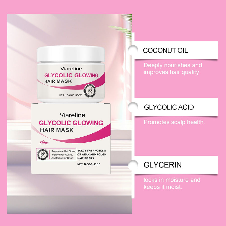Glycolic Hair Mask for Dry, Rough Hair and Glossy Shine