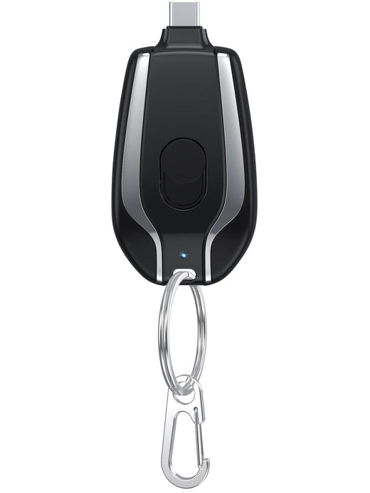 Keychain Power Bank — 1500mAh Backup with USB-C & Lightning