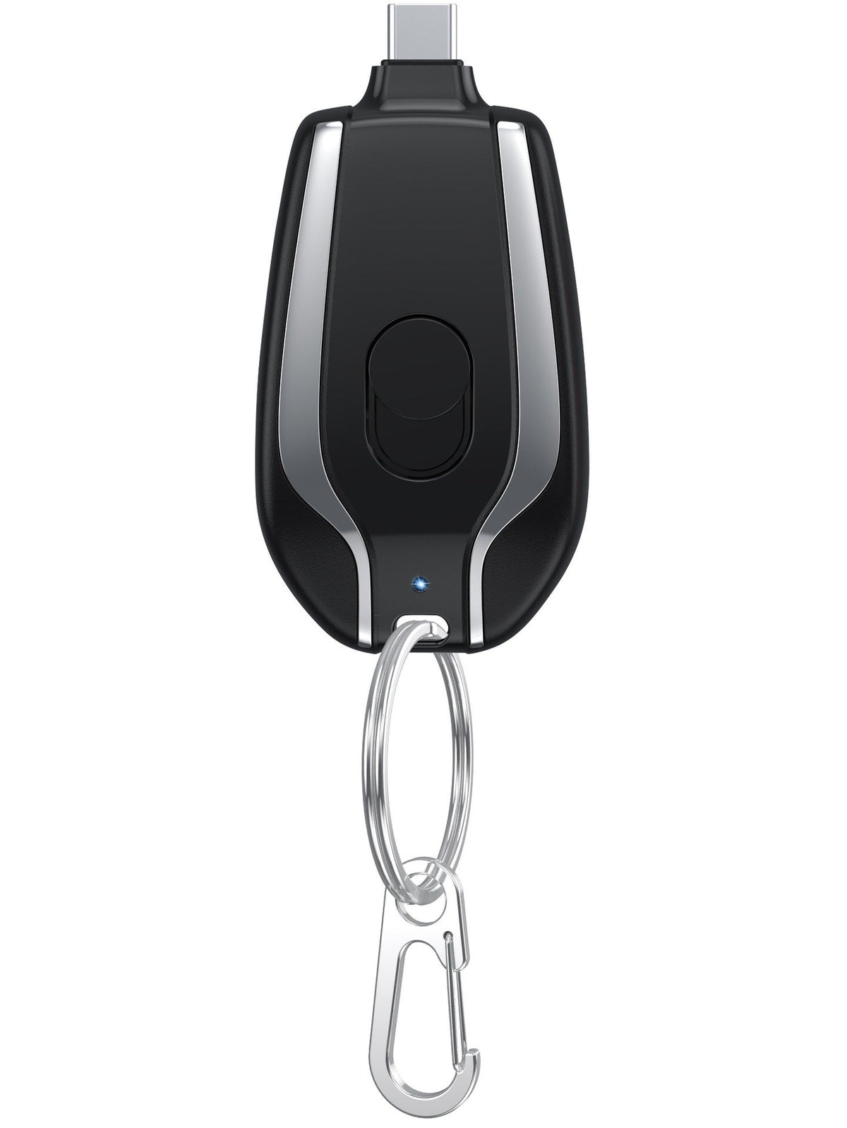 Keychain Power Bank — 1500mAh Backup with USB-C & Lightning