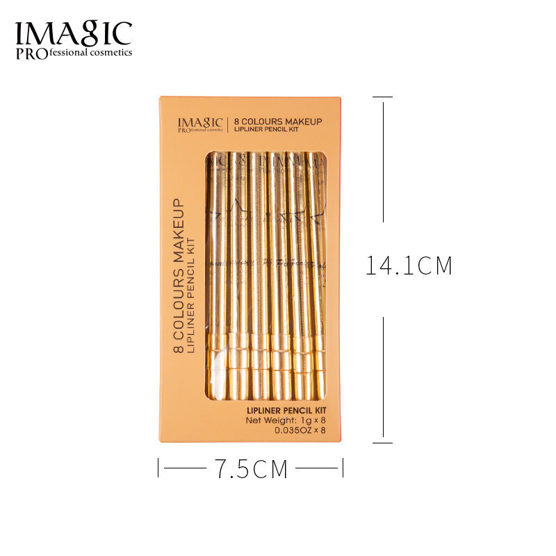 Lip Liner Set of 8 for Defined, Smudge-Resistant Color