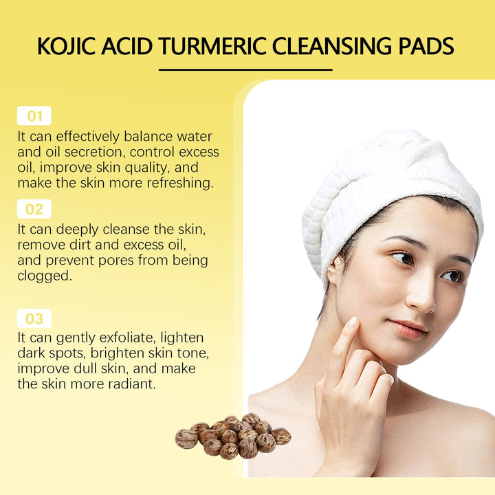 Kojic Acid Turmeric Cleansing Pads for Oily Dull Skin