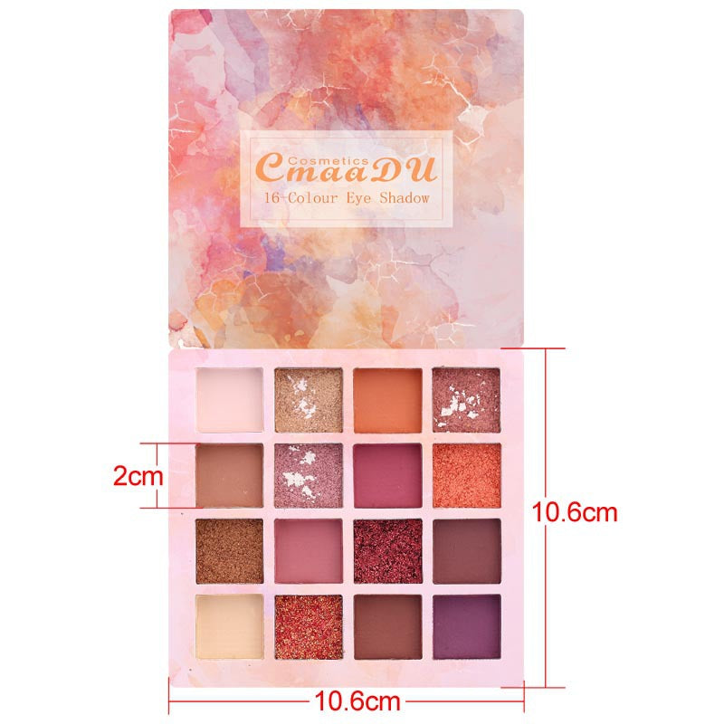 16-Shade Eyeshadow Palette for Matte & Glitter Looks