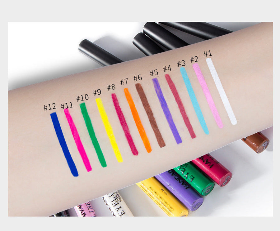 12-Color Matte Liquid Eyeliner Set for Vivid Looks